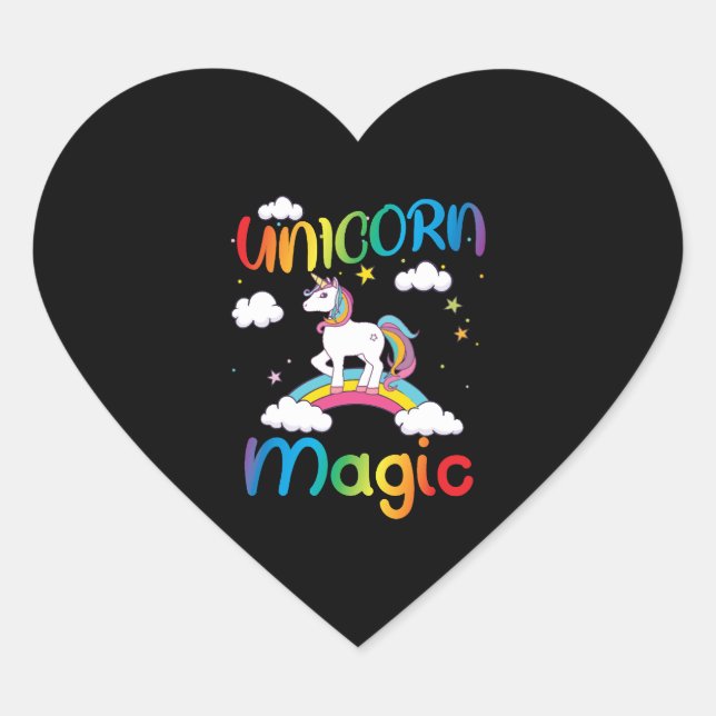 Unicorn Magic                Heart Sticker (Front)