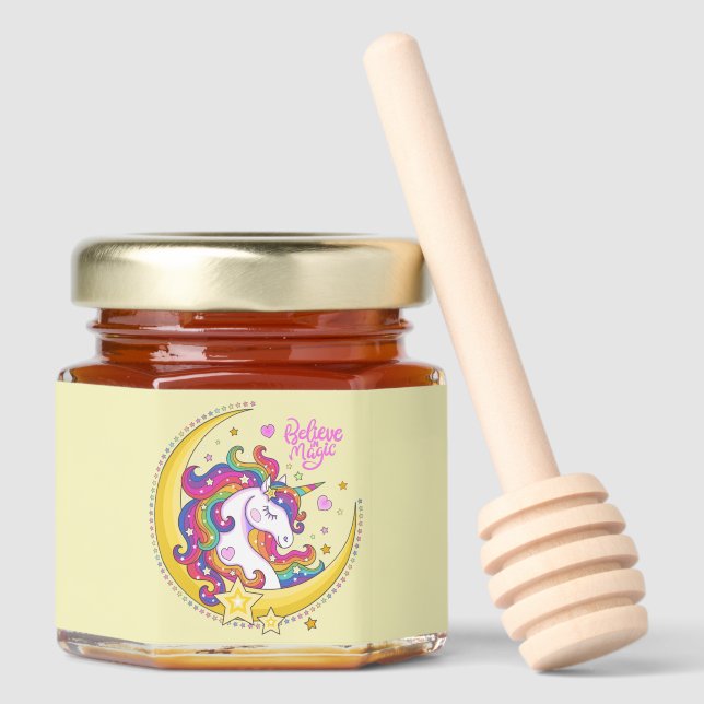 Unicorn Magic Honey Jar Favors (Front)