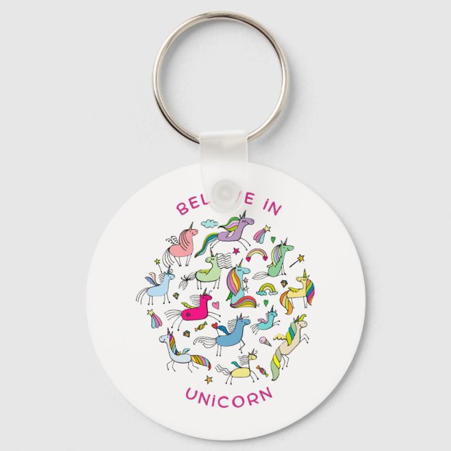 Unicorn Magic Kawaii     Keychain (Front)