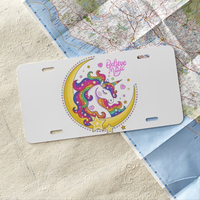 Unicorn Magic License Plate (In Situ)