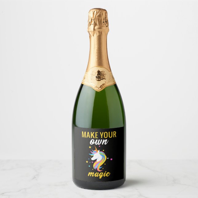 unicorn magic sparkling wine label (Front)