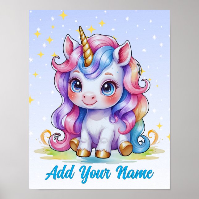 Unicorn Magic & Stars – Personalized Wall Art (Front)