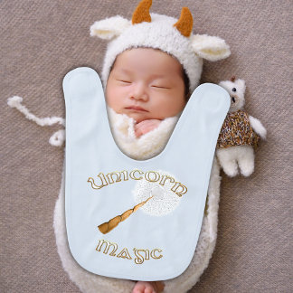 Unicorn Magic: The Golden Charm Baby Bib