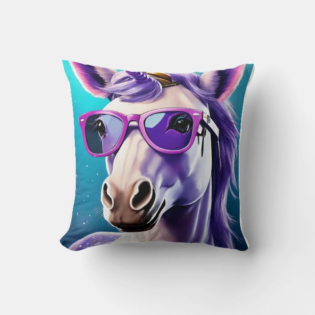 Unicorn Magic Throw Pillow (Front)
