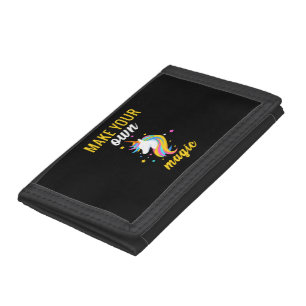unicorn magic tri-fold wallet