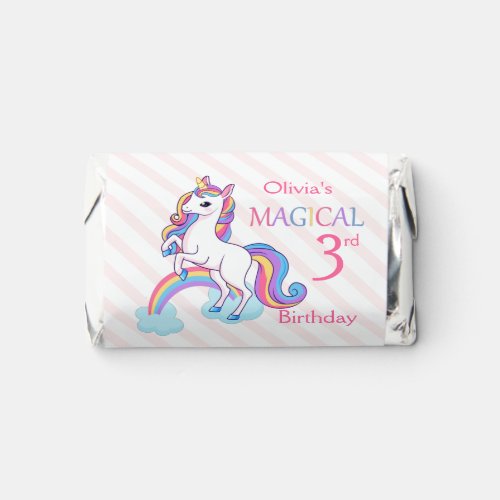 Unicorn Magical 3rd Birthday Pink Hersheys Miniatures