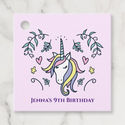 Unicorn Magical Birthday Favor Tags