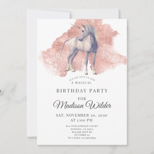 Unicorn Magical Birthday Invitation
