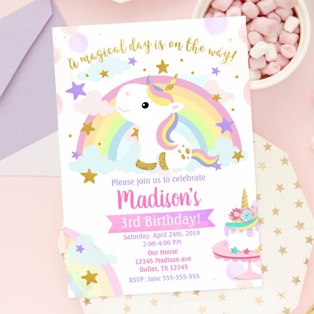 Unicorn Magical Birthday Invitation (Creator Uploaded)