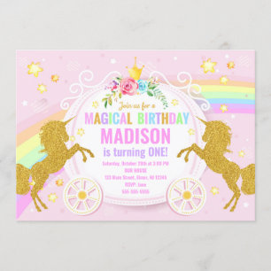Unicorn Magical Birthday Invitation / Whimsical