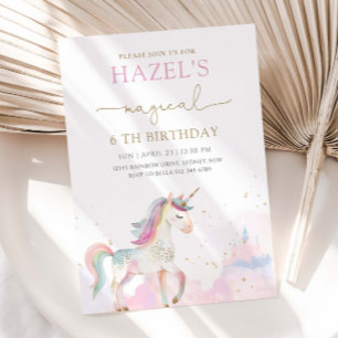 Unicorn Magical Birthday Party Any Age Invitation