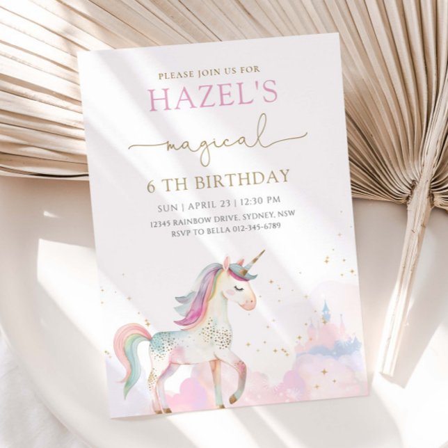 Unicorn Magical Birthday Party Any Age Invitation (Creator Uploaded)