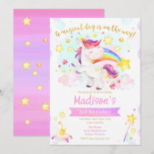Unicorn Magical Birthday Party Invitation