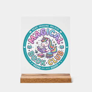 Unicorn Magical Book Club Funny Shirt Graphic_1 Acrylic Sign