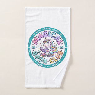 Unicorn Magical Book Club Funny Shirt Graphic_1 Hand Towel