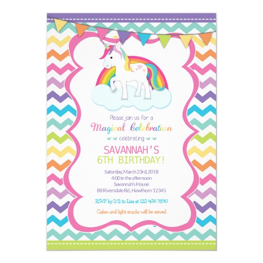 Unicorn Magical Celebration Birthday Party Invite | Zazzle.com