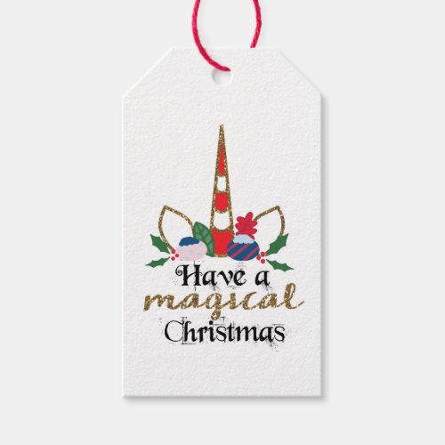 Unicorn Magical Christmas  Gift Tags