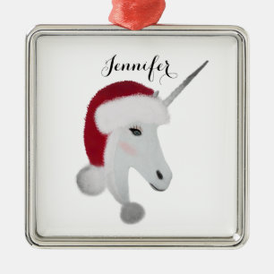 Unicorn Magical Christmas Personalized Metal Ornament