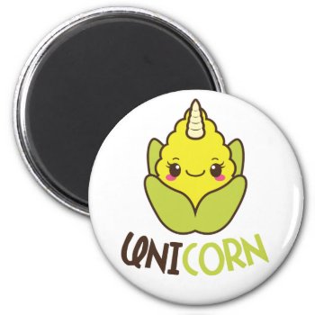 Unicorn Magical Corn Cob Magnet by MishMoshEmoji at Zazzle