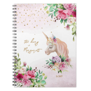 Unicorn Magical Creature Girl Daily Diary Notebook