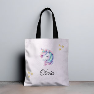 Unicorn Magical Cute Watercolor Tote Bag