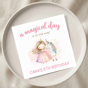 Unicorn Magical Day Birthday Party Napkins