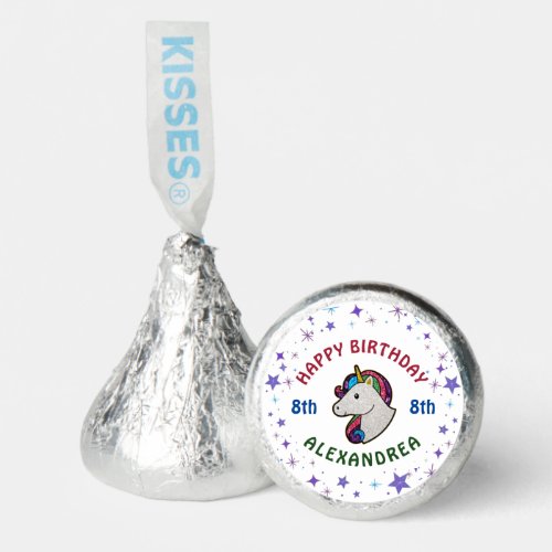 Unicorn Magical Glitter Birthday Child Personalize Hersheys Kisses