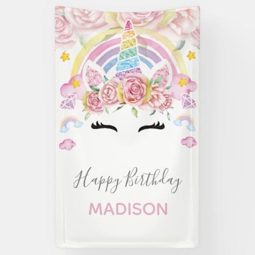 Unicorn Magical Happy Birthday Banner