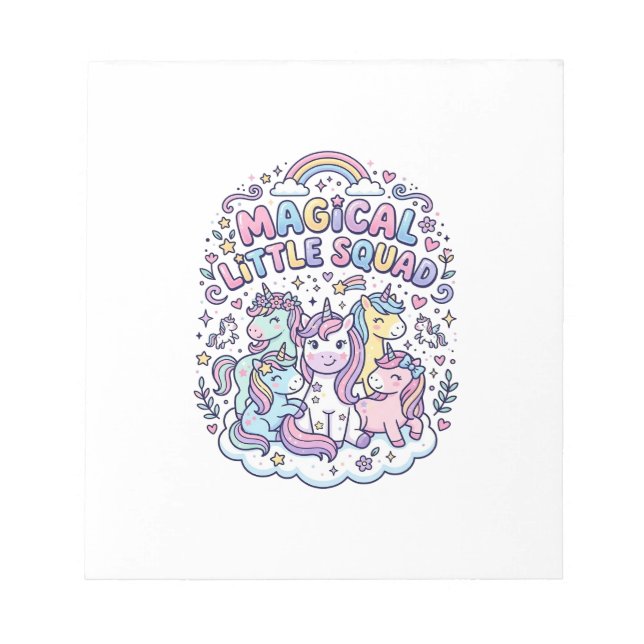 Unicorn Magical Little Squad Graphic Design Produc Notepad (Front)