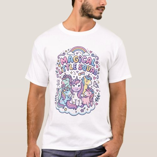 Unicorn Magical Little Squad Graphic Design Produc T-Shirt