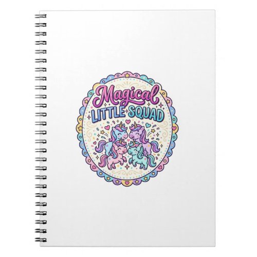 Unicorn Magical Little Squad POD Ready Apparel Gra Notebook