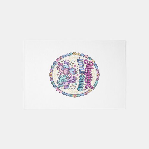 Unicorn Magical Little Squad POD Ready Apparel Gra Rug