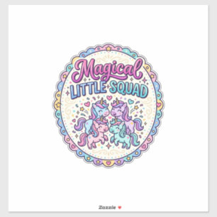 Unicorn Magical Little Squad POD Ready Apparel Gra Sticker