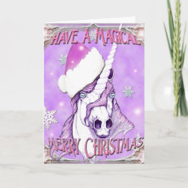 Unicorn Magical Merry Christmas Holiday Card