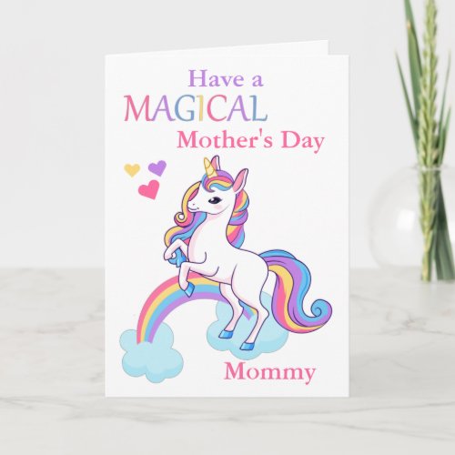 Unicorn Magical Mothers Day Kids Card