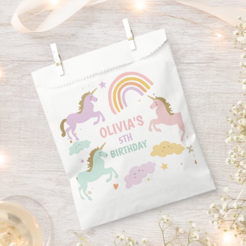 Unicorn Magical Rainbow Celebration Girl Birthday  Favor Bag