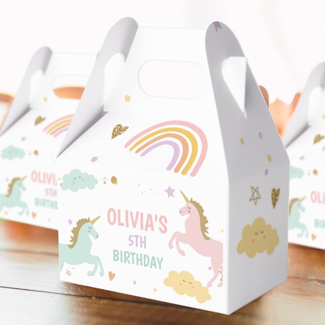 Unicorn Magical Rainbow Celebration Girl Birthday  Favor Boxes (Creator Uploaded)