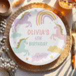 Unicorn Magical Rainbow Celebration Girl Birthday  Paper Plates<br><div class="desc">Unicorn Birthday themed party decor for your perfect celebration. Please see the matching collection for all items we have available.</div>