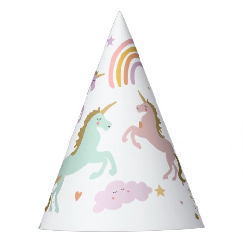 Unicorn Magical Rainbow Celebration Girl Birthday  Party Hat