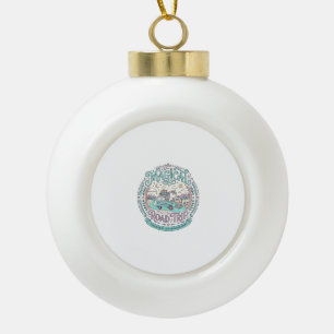 Unicorn Magical Road Trip Original Graphic Tee Des Ceramic Ball Christmas Ornament