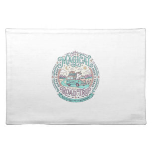 Unicorn Magical Road Trip Original Graphic Tee Des Cloth Placemat