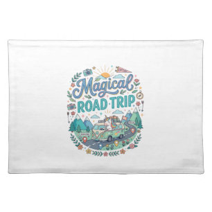 Unicorn Magical Road Trip Print Ready POD Artwork_ Cloth Placemat