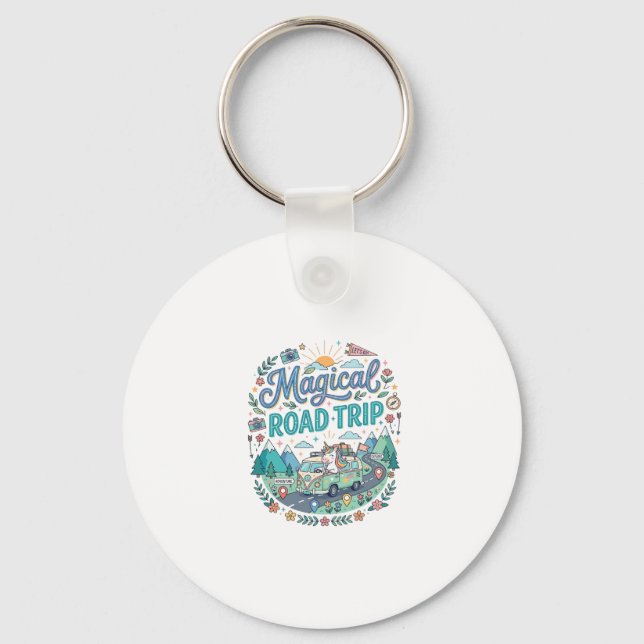 Unicorn Magical Road Trip Print Ready POD Artwork_ Keychain (Front)