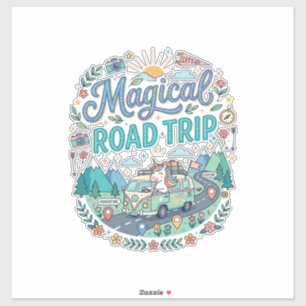 Unicorn Magical Road Trip Print Ready POD Artwork_ Sticker