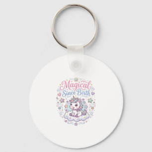 Unicorn Magical Since Birth Print Ready POD Artwor Keychain