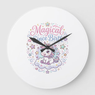 Unicorn Magical Since Birth Print Ready POD Artwor Large Clock