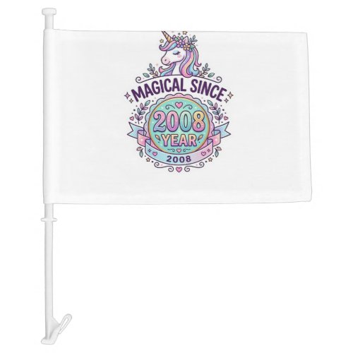 Unicorn Magical Since Year Graphic Design Zazzle D Car Flag