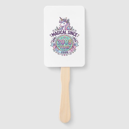 Unicorn Magical Since Year Graphic Design Zazzle D Hand Fan