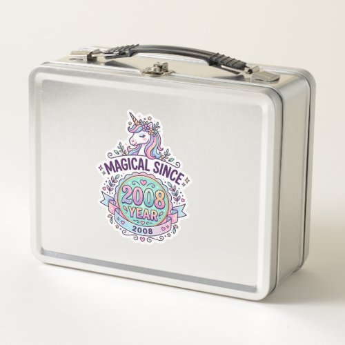 Unicorn Magical Since Year Graphic Design Zazzle D Metal Lunch Box