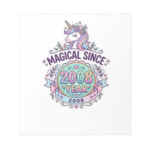 Unicorn Magical Since Year Graphic Design Zazzle D Notepad